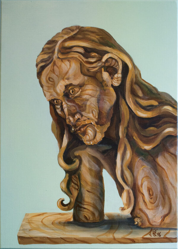 Homme aux cheveux longs de bois